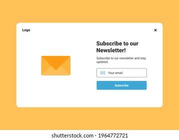 Design-Website-Banner-Vorlage für E-Mail-Marketing mit Brief in der Umschlagslinie für die Abonnierung des Newsletters