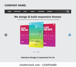 UI Design Website Template For Business. Vector Illustration EPS 10