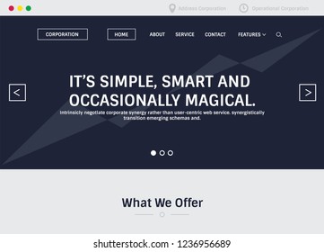 UI Design Website Template For Business. Vector Illustration EPS 10