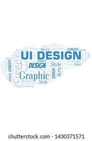 Ui Design word cloud. Wordcloud made with text only.