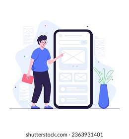UI designer make wireframe before designing app
