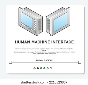 UI Development Digital Menu HMI, SCADA, PLC, network, monitoring, status, website, mobile app screens simple vektor flat design