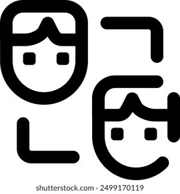 UI digital twin Vector Icon Illustration. Line Style