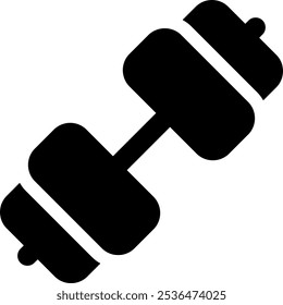 Ilustración de icono de Vector de mancuerna UI. Estilo de glifo