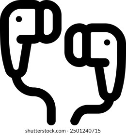 UI earphone Vector Icon Illustration. Line Style