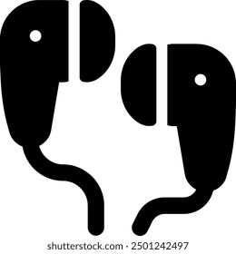 Ilustración del icono del Vector del auricular de la interfaz de usuario. Estilo de glifo