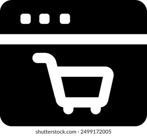 Ilustración de icono de Vector de comercio electrónico de interfaz de usuario. Estilo de glifo