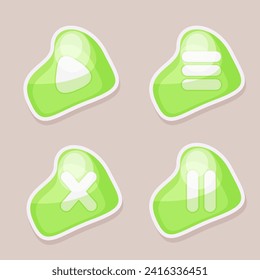 Ui element for app or game button set fresh green