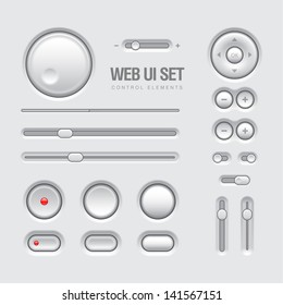 UI Elements.  Design Gray. Elements: Buttons, Switchers, Slider