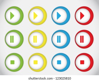 Ui Elements eith three colors. Web Icons. Full Editable. Sound.