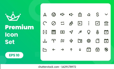 UI elements icon set. You will get essential mostly used icons for web ui as well as for mobile application. Volume, currency, refresh, prohibited, play, left, right, upload, download, graph, settings