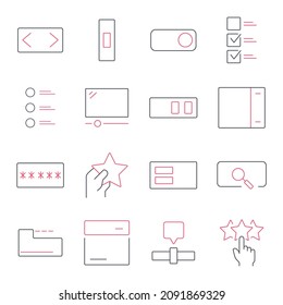 UI Elements  icons set.UI Elements pack symbol vector elements for infographic web