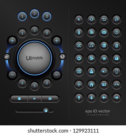 UI elements for mobile devices and other interfaces, eps 10 , the illustration contains transparencies