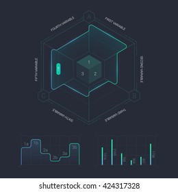 UI Elements, Outline Chart Concept, Vector EPS 10 Illustration