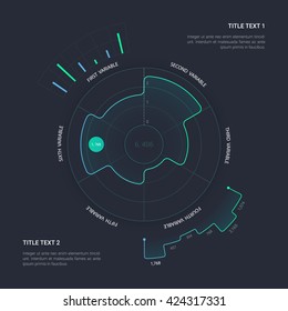 UI Elements, Outline Chart Concept, Vector EPS 10 Illustration