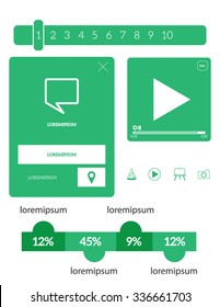 UI elements set of components featuring the flat design trend EPS10