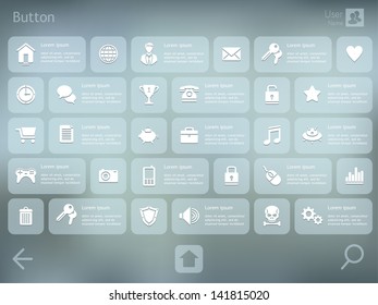 UI elements for Tablet PC or Smart phone. User interface template. Vector illustration. EPS 10.