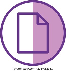 UI file document icon or illustration vector graphic with outline style, rounded, circle, purple. suitable for ui, ux, web, and applications.