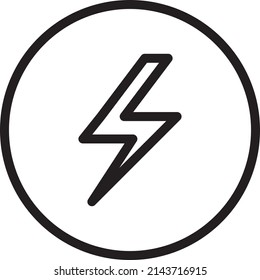 UI flash icon or illustration vector graphic with outline style, rounded, circle. suitable for ui, ux, web, and applications.