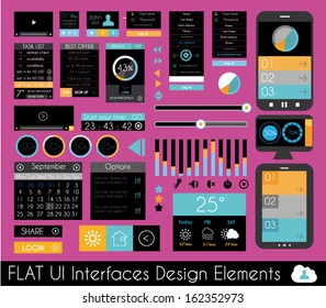 UI Flat Design Elements for Web, Infographics, Data display, Blogs and   Business presentations.