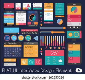 UI Flat Design Elements For Web, Infographics, Data Display, Blogs And   Business Presentations.