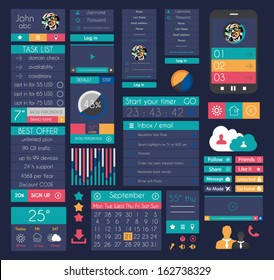 UI-Flachdesign-Elemente für Web, Infografiken, Datenanzeige, Blogs und   Geschäftsvorträge.