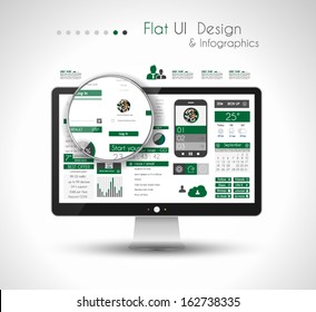 UI Flat Design Elements for Web, Infographics, Data display, Blogs and   Business presentations.