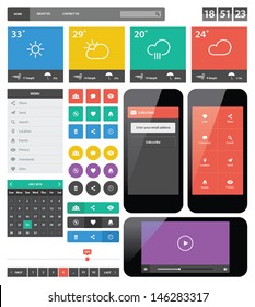 UI flat design web elements