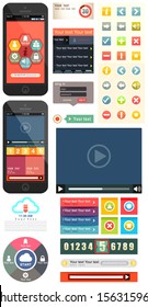 UI flat design web elements components featuring the flat design style, UI flat design  template, Vector illustrator