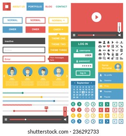 UI Flat Design Web Elements
