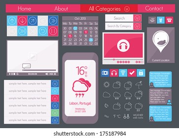 UI flat design web icon set