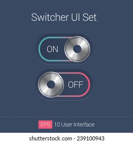 Ui flat sliders, controls switch web elements