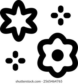 UI Flowers Vector Icon Illustration. Line Style