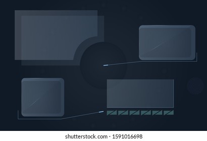 UI futuristic user interface. Modern control panel layout design. Virtual Sci fi technology interface stock illustration. Vector eps10