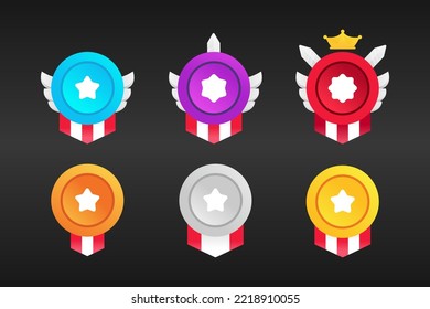 UI game icon rank badges. UI game design