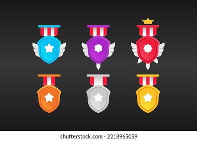 UI game icon rank badges. UI game design
