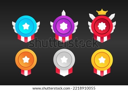 UI game icon rank badges. UI game design