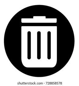 UI glyph circle garbage can