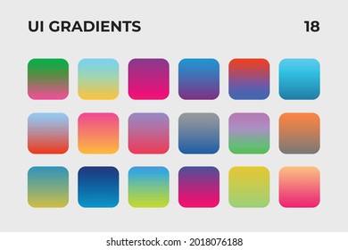UI Gradient Color Swatches. Vector gradients background