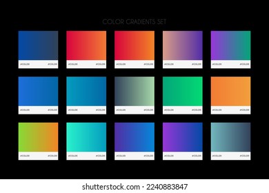  UI Gradient Color Swatches. Vector gradients background. Web Gradient. X style trend colors - Vector