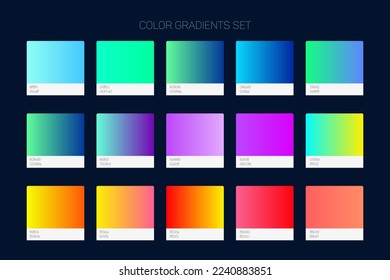  UI Gradient Color Swatches. Vector gradients background. Web Gradient. X style trend colors - Vector