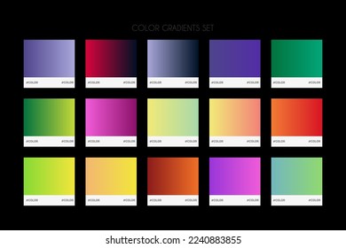  UI Gradient Color Swatches. Vector gradients background. Web Gradient. X style trend colors - Vector