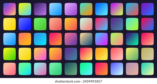 UI Gradient Color Swatches. Vector gradients background. Web Gradient. X style trend colors - Vector 