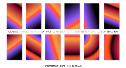 ui Gradients Beautiful colored gradients Abstract set of modern bright gradient backgrounds and texture for mobile applications and smartphone screen. Warm color backdrop. Vivid design element 