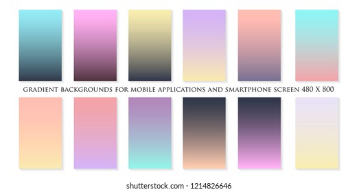 ui Gradients Beautiful colored gradients Abstract set of modern bright gradient backgrounds and texture for mobile applications and smartphone screen. Warm color backdrop. Vivid design element 