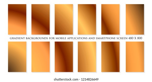 ui Gradients Beautiful colored gradients Abstract set of modern bright gradient backgrounds and texture for mobile applications and smartphone screen. Warm color backdrop. Vivid design element 