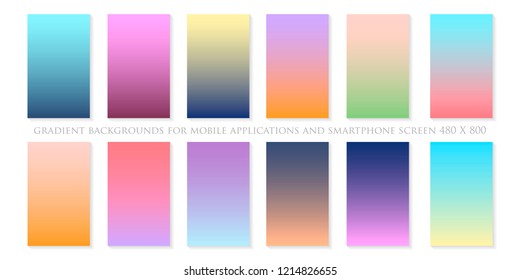 ui Gradients Beautiful colored gradients Abstract set of modern bright gradient backgrounds and texture for mobile applications and smartphone screen. Warm color backdrop. Vivid design element 