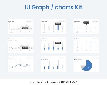 UI Graph and charts Kit elements for mobile or website 