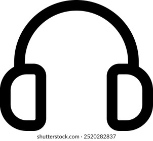 Icône d'Image vectorielle du casque UI. Style de ligne