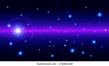 UI Hi-tec interface blue abstract digital technology with glowing particles, vector illustration